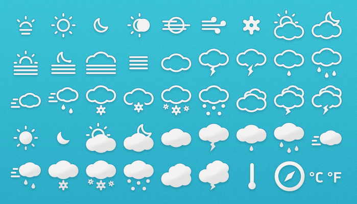 Classical weather icon set