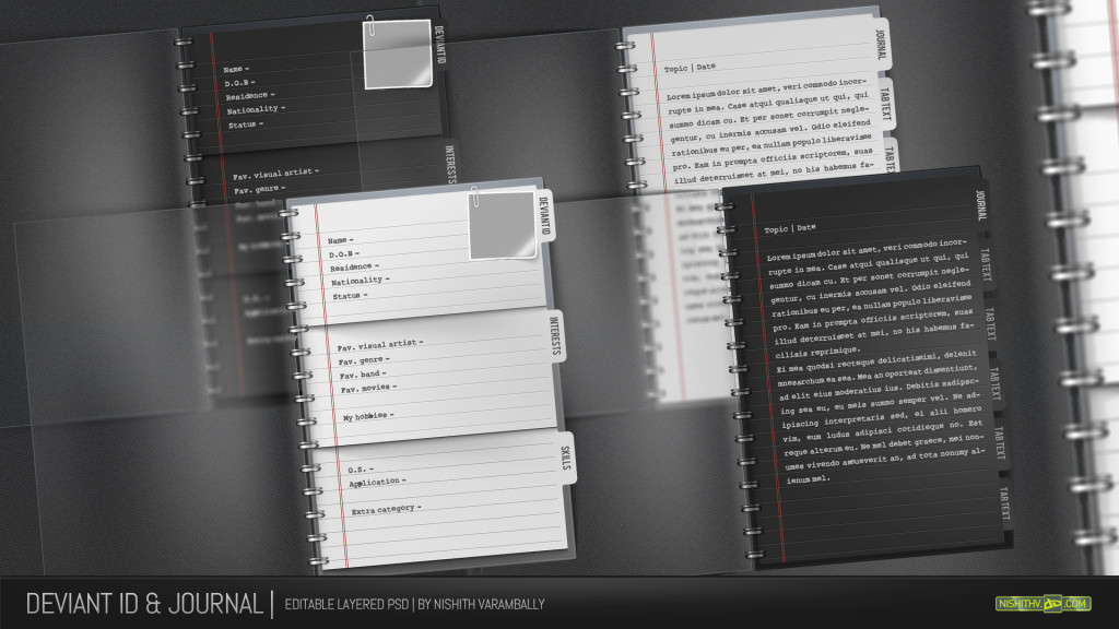 Diary template psd
