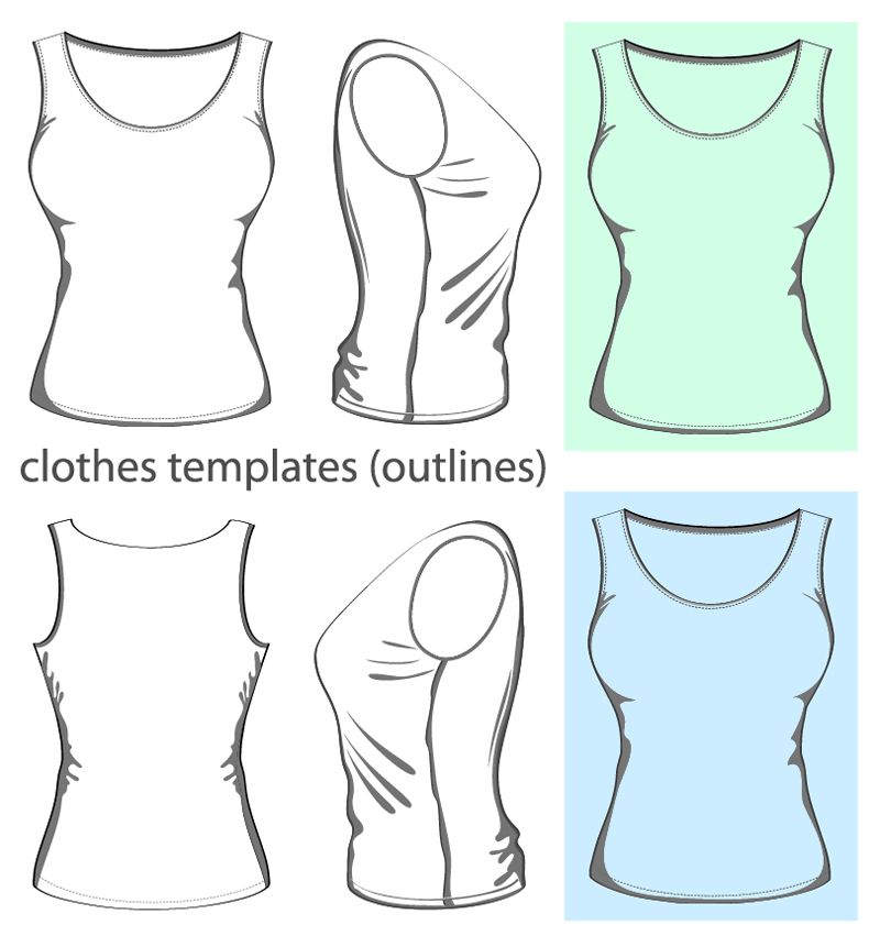 ladies clothing vest template vector