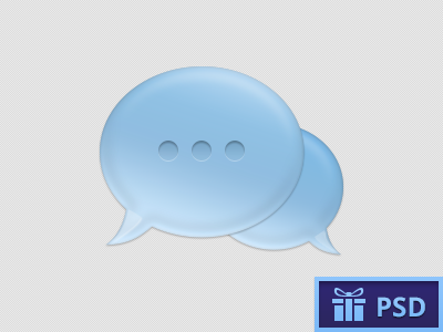 Light blue Chat Bubble PSD