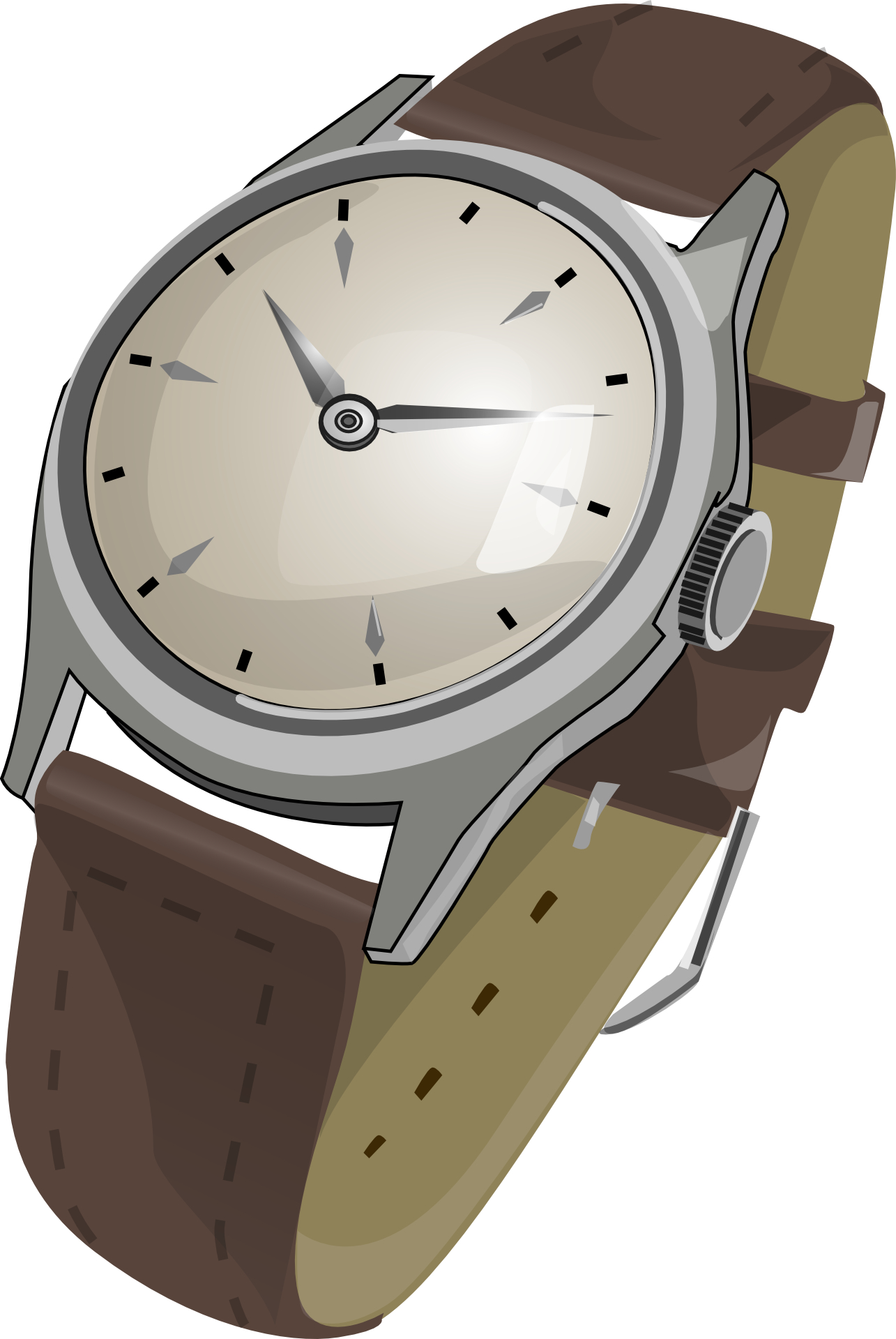 Brwon wristwatch,clock vector