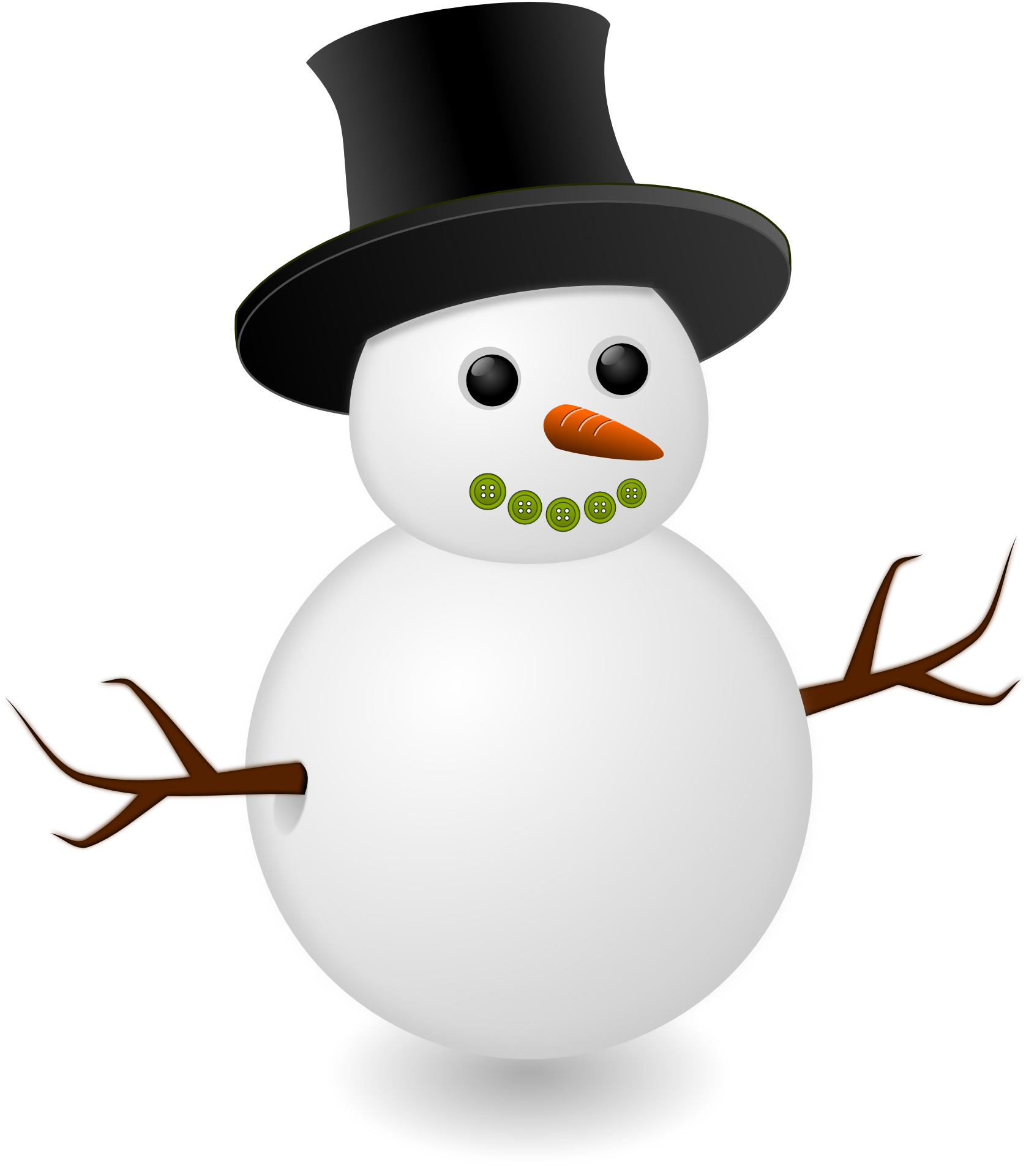 Cute snowman with black hat vector