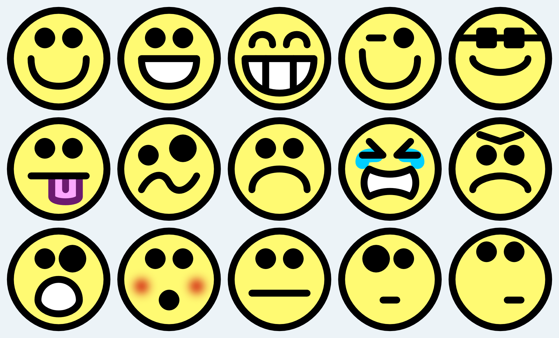 Free cartoon chat face symbols vector