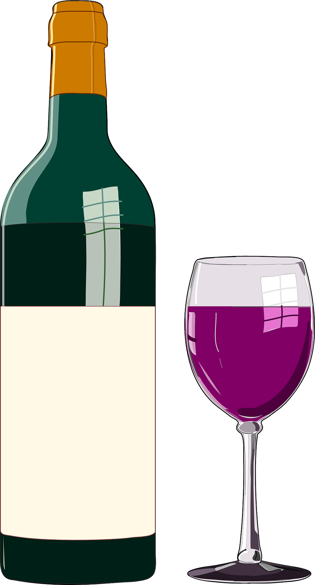 Glass cup-winebottle-drink vector