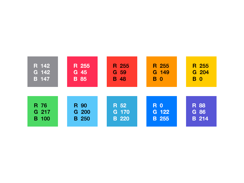 PS Swatches Free PSD- iOS 7 system palette