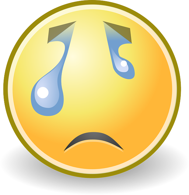 Sad Crying Tears face expression vector