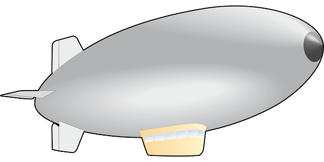 Simple Airship Fly Balloon Free Vector