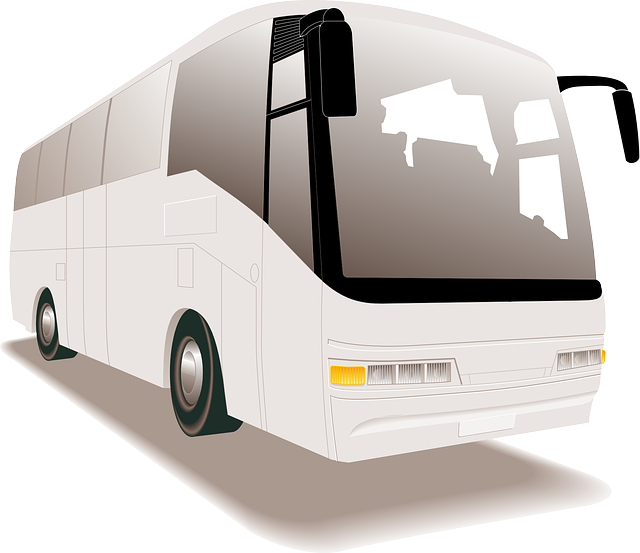 Travel motor coach-bus vector