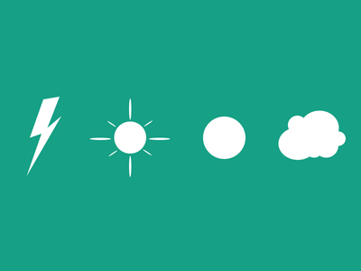 Weather Icons,Cloud,Sun,Lightening(PSD)