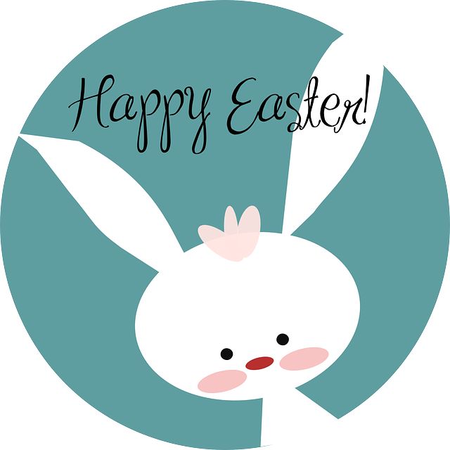 White Rabbit Happy Easter Vector