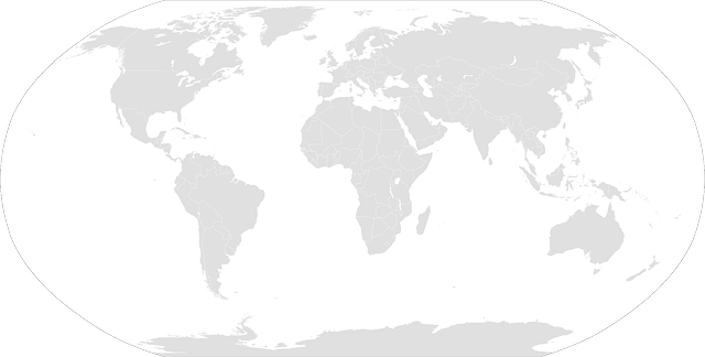 World land and ocean map vector