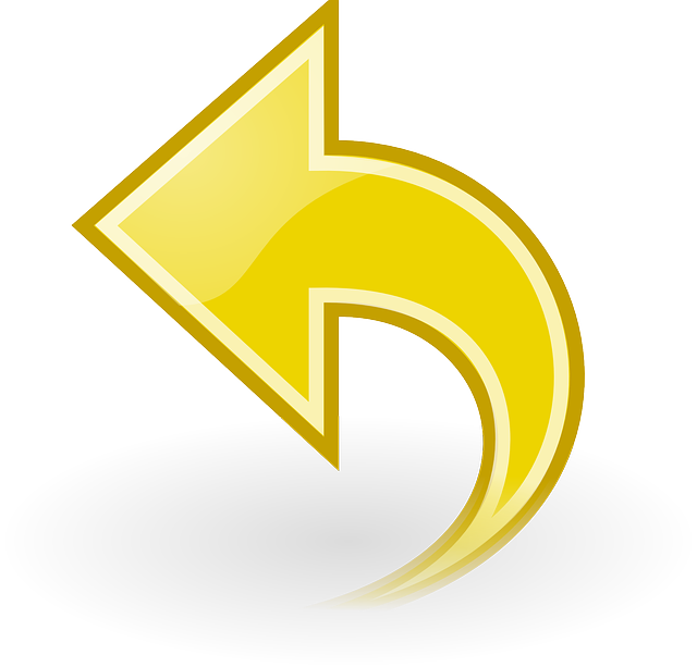 Yellow counter clockwise direction arrow vector