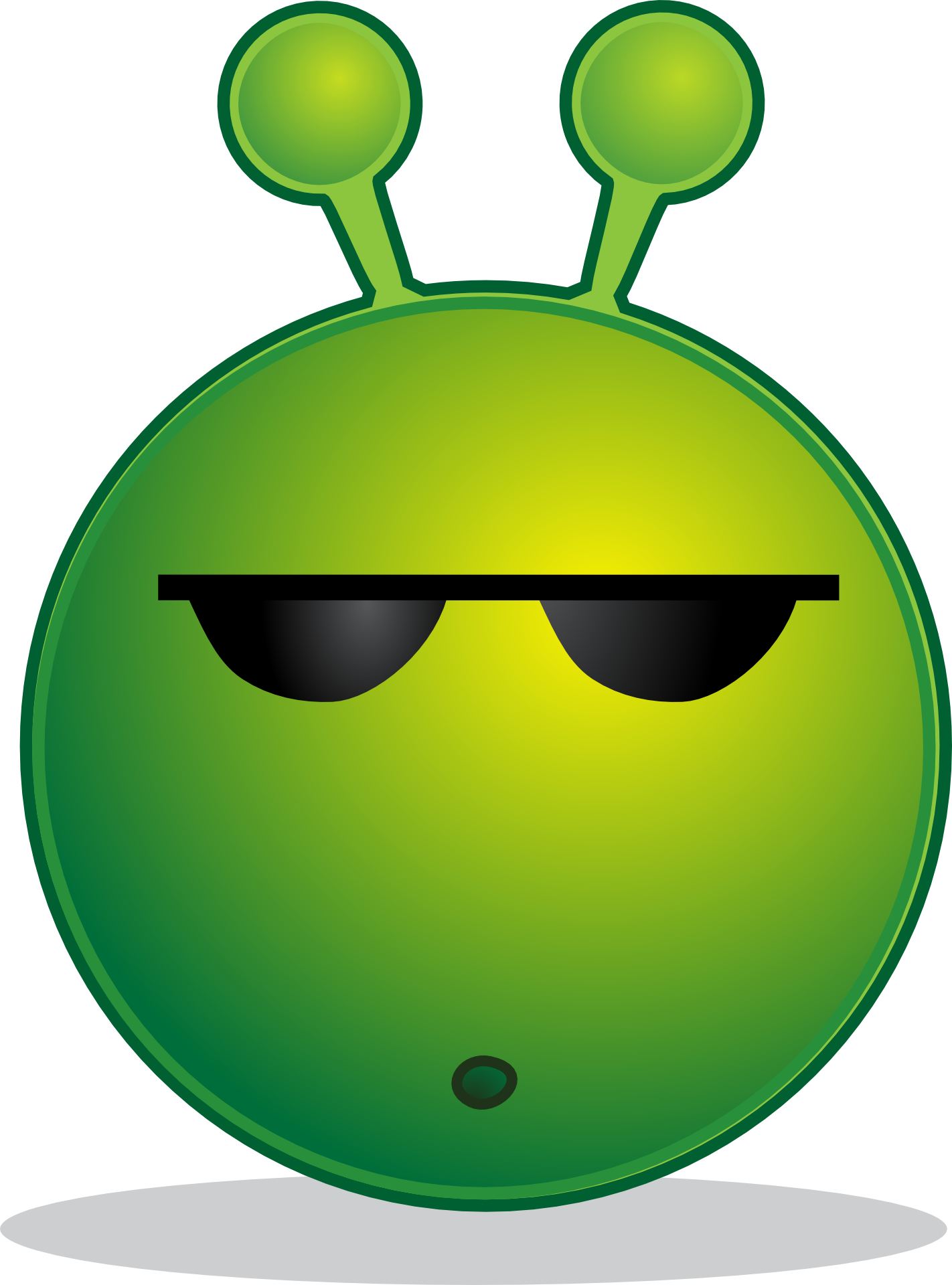 green alien smiley vector