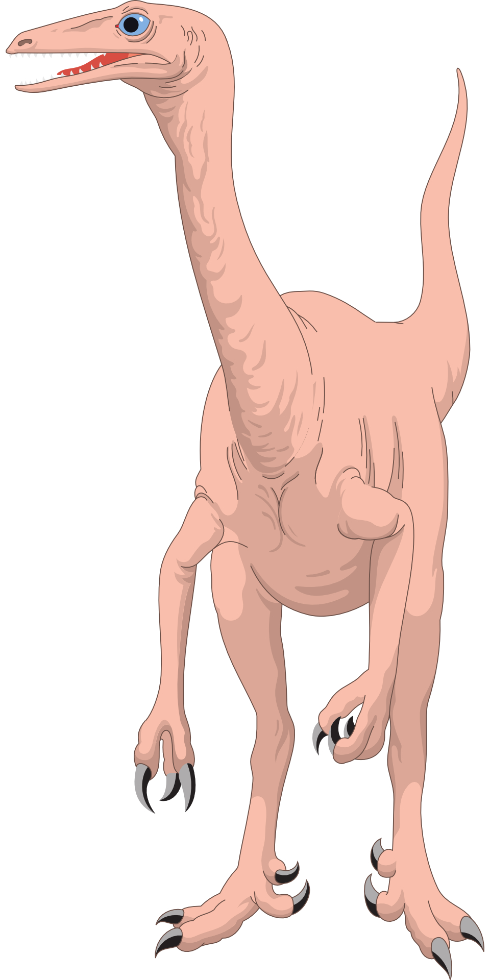 Long neck, pink dinosaur vector
