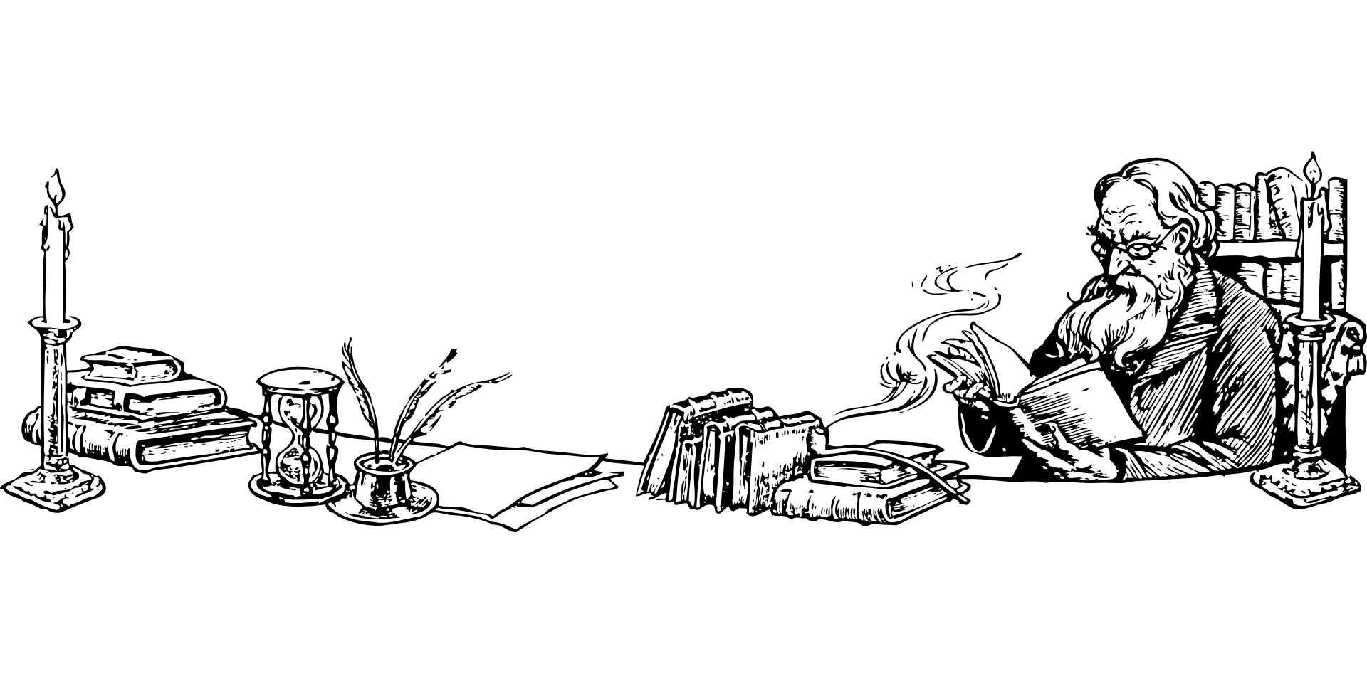 People read book -outline vector