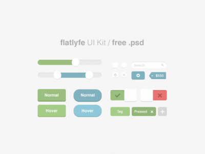 Free Flat Useful UI Kit PSD