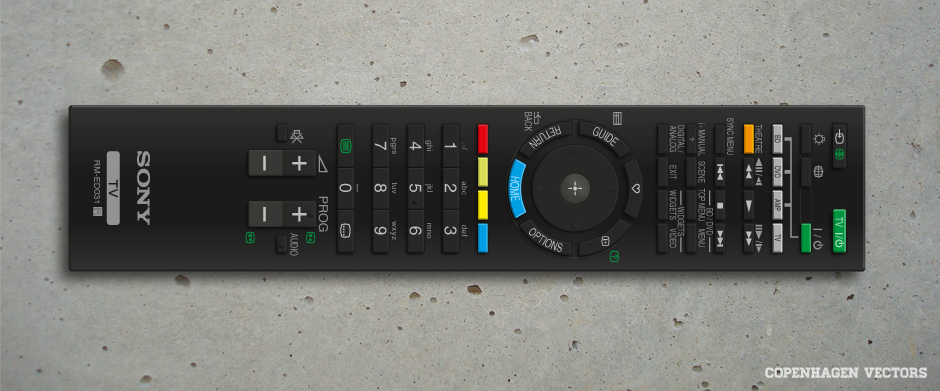 Free Illustrator file of SONY TV remote