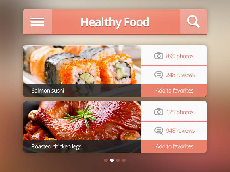 Free iPhone Ui Kit PSD-Healthy food interface