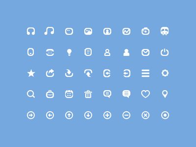40 Simple Mini Icons PSD