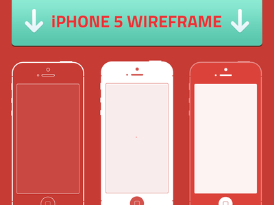Free iOS iPhone 5 Wireframes Template Vector
