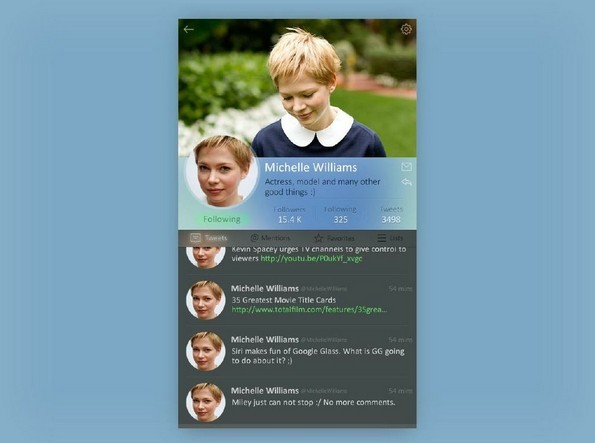 iOS Twitter Profile Widget PSD
