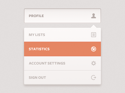 Drop down Menu PSD