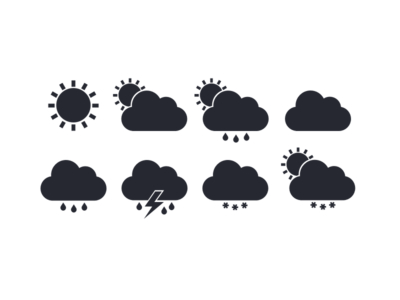 Flat Weather Icons Vector (eps)