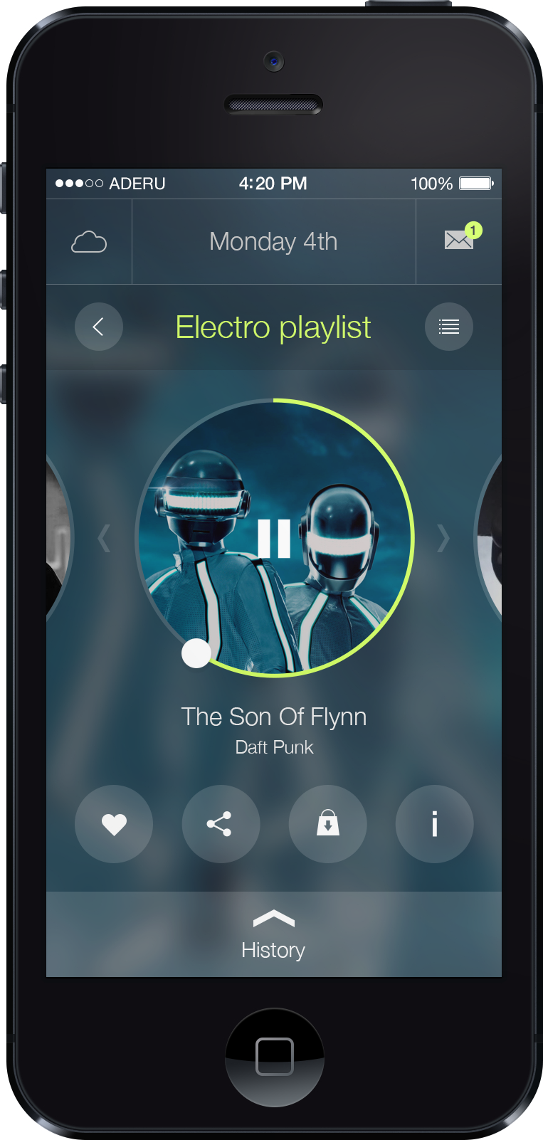 iOS 7 APP UI Music Player PSD