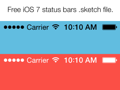 Free iOS 7 Status Bars (Sketch File)