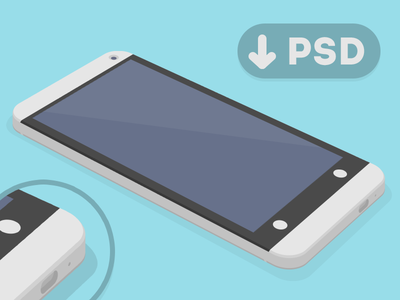HTC One 3D Mockup Template PSD