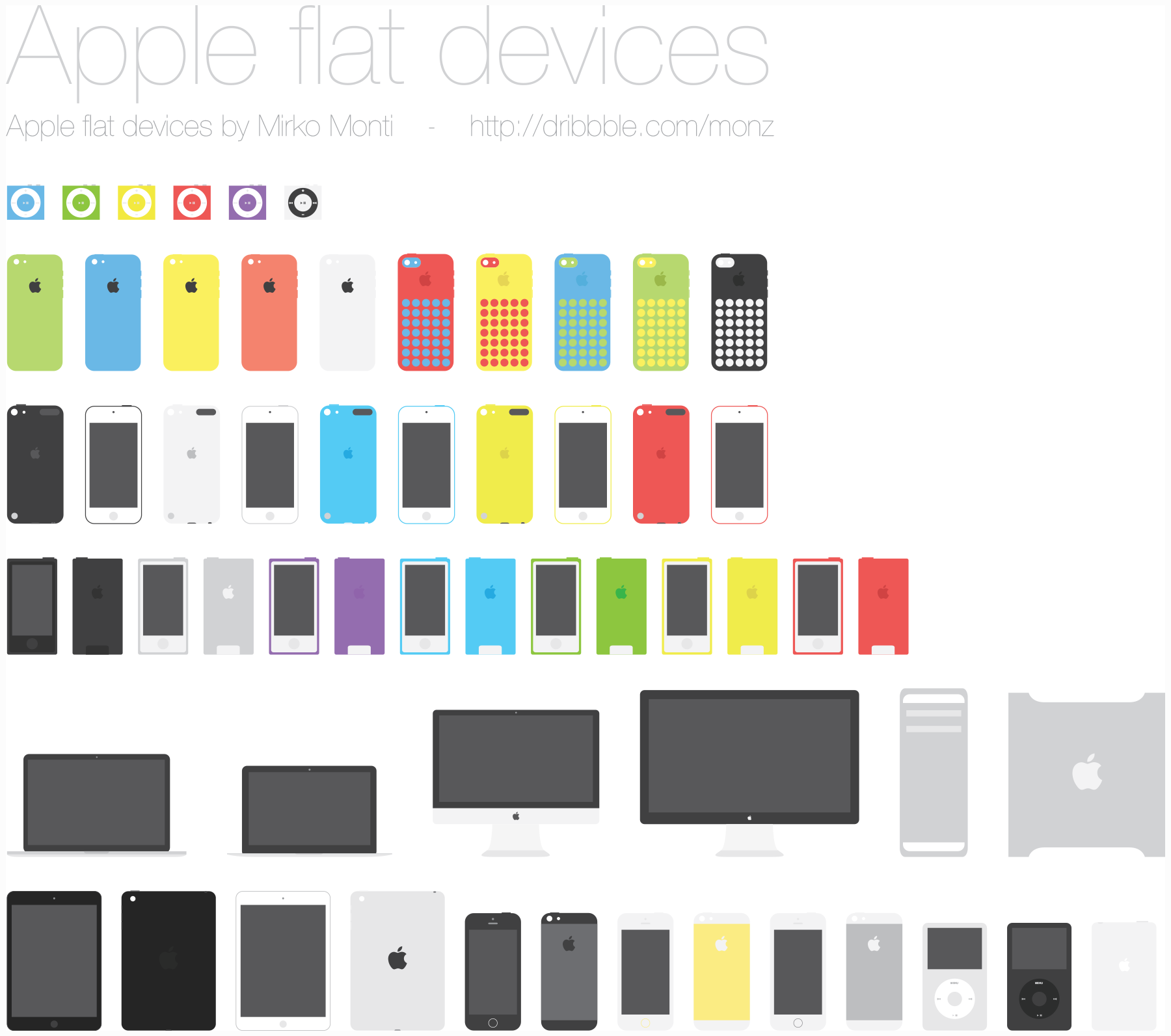 Apple flat devices vector eps psd
