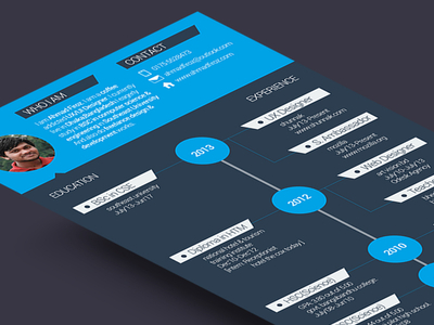 Creative & Flat Resume Template PSD