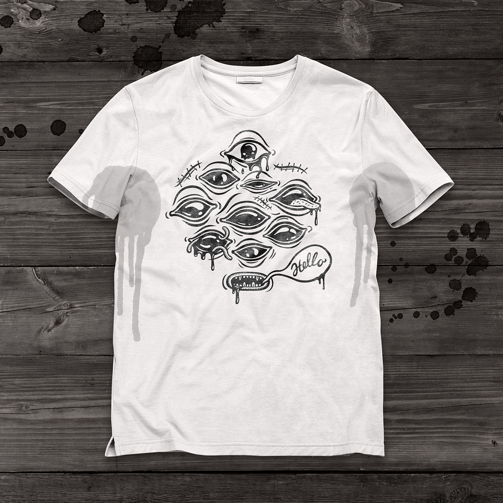 Eye T-shirt Design Template Vector AI  Print illustrator
