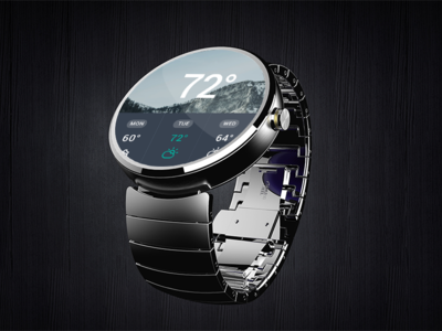 PSD Moto360 Smart Watch Mockup