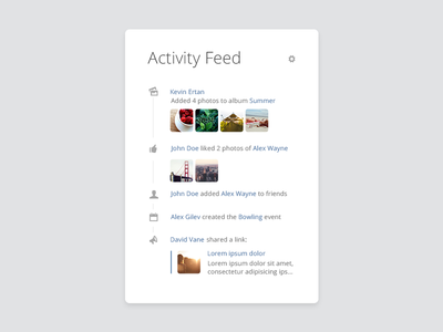 Free PSD Activity Feed – Social Widget