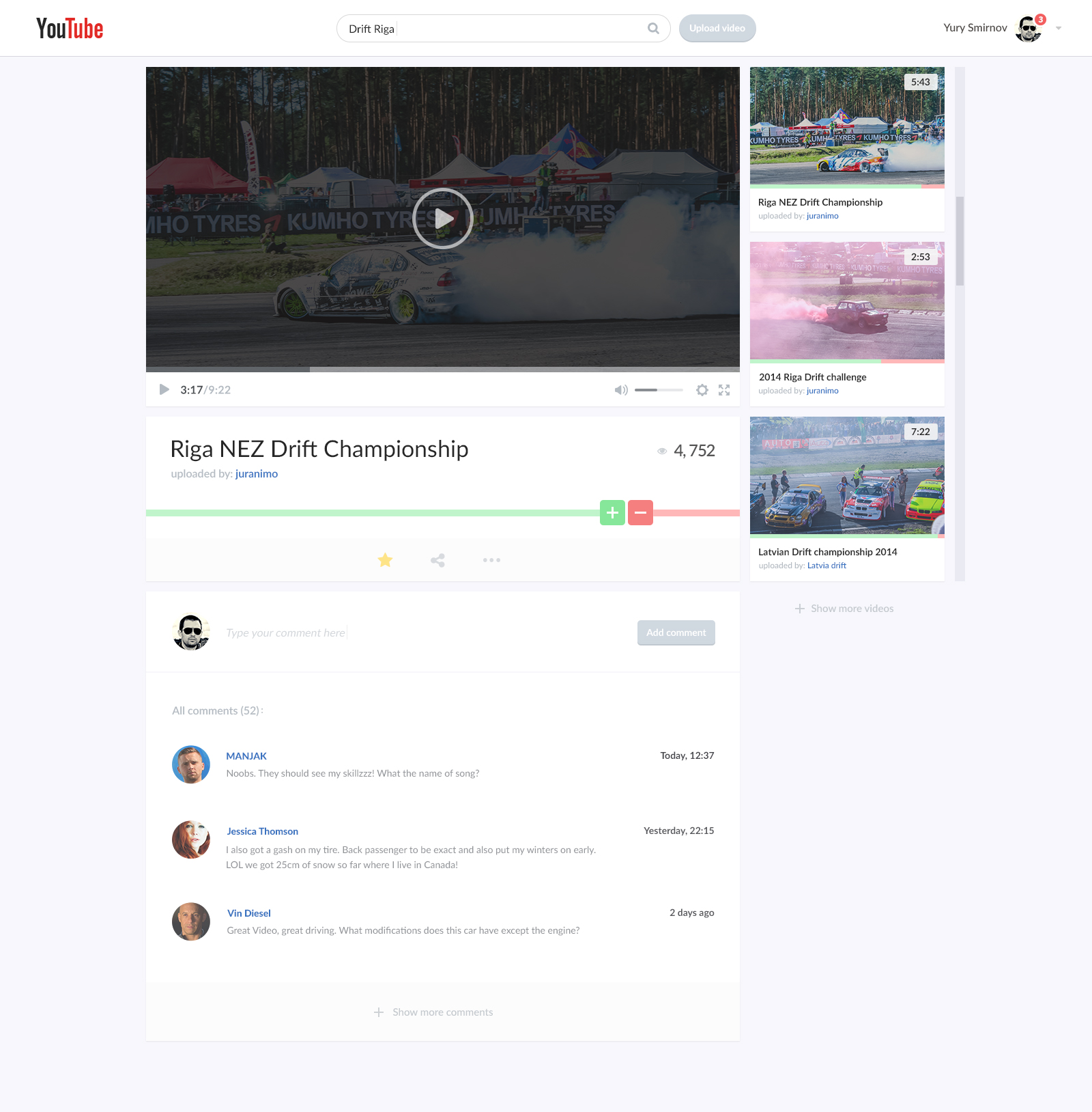 Free PSD Youtube Video Page Redesign Concept