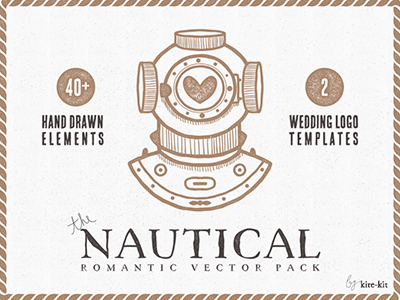 Nautical Pack – 40+ unique hand drawn vector elements