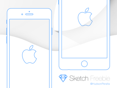 iPhone 6 & 6 Plus Wireframe sketch vector