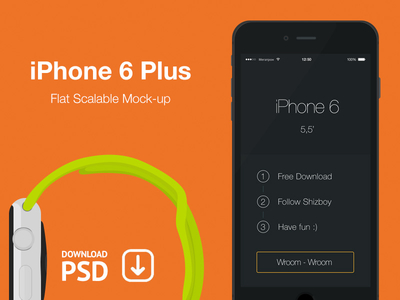 iPhone 6 Plus – Free Psd Flat Mockup