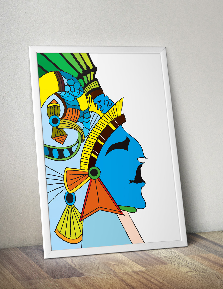 Free Mayan Face - Vector illustration