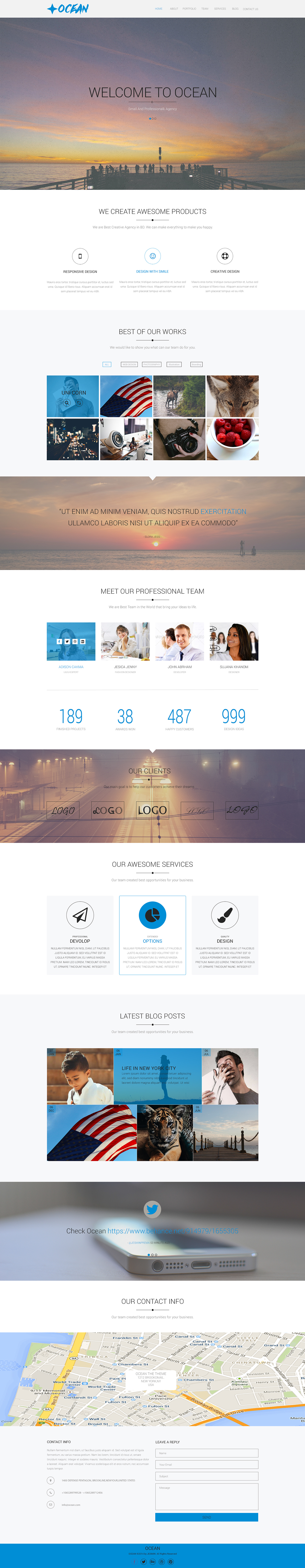 Free One Page Template PSD 4