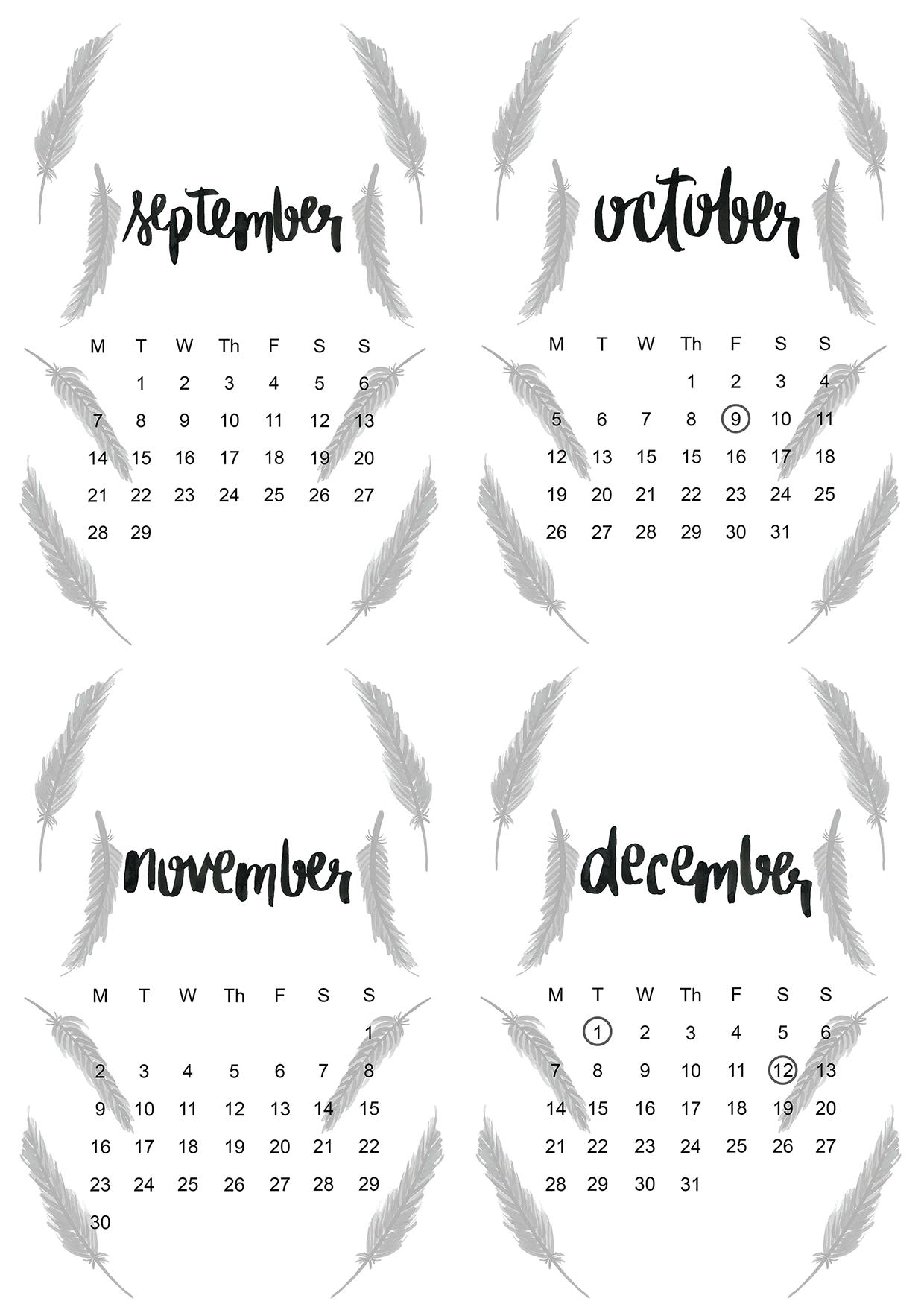 Free Printable 2015 Monthly Calendar 3