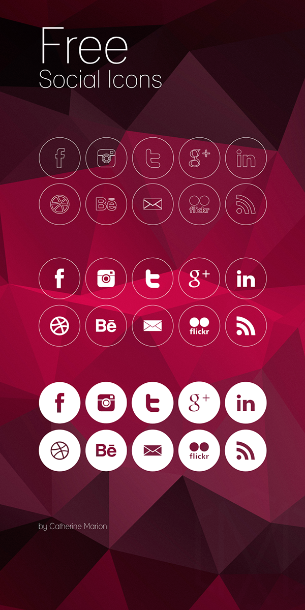 Free Round Social Icons PSD