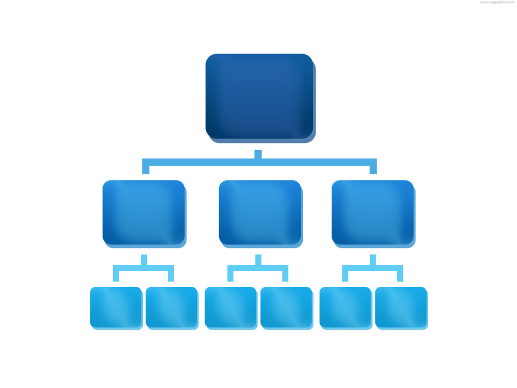 Blue rganization chart icon