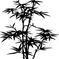 Bamboo silhouette vector,Bamboo leaves