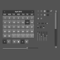 Black Free UI kit - UI elements,Calendar