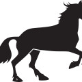 Black galloping horse silhouette vector
