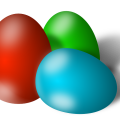 Blue Red Green Easter Eggs Free Vector
