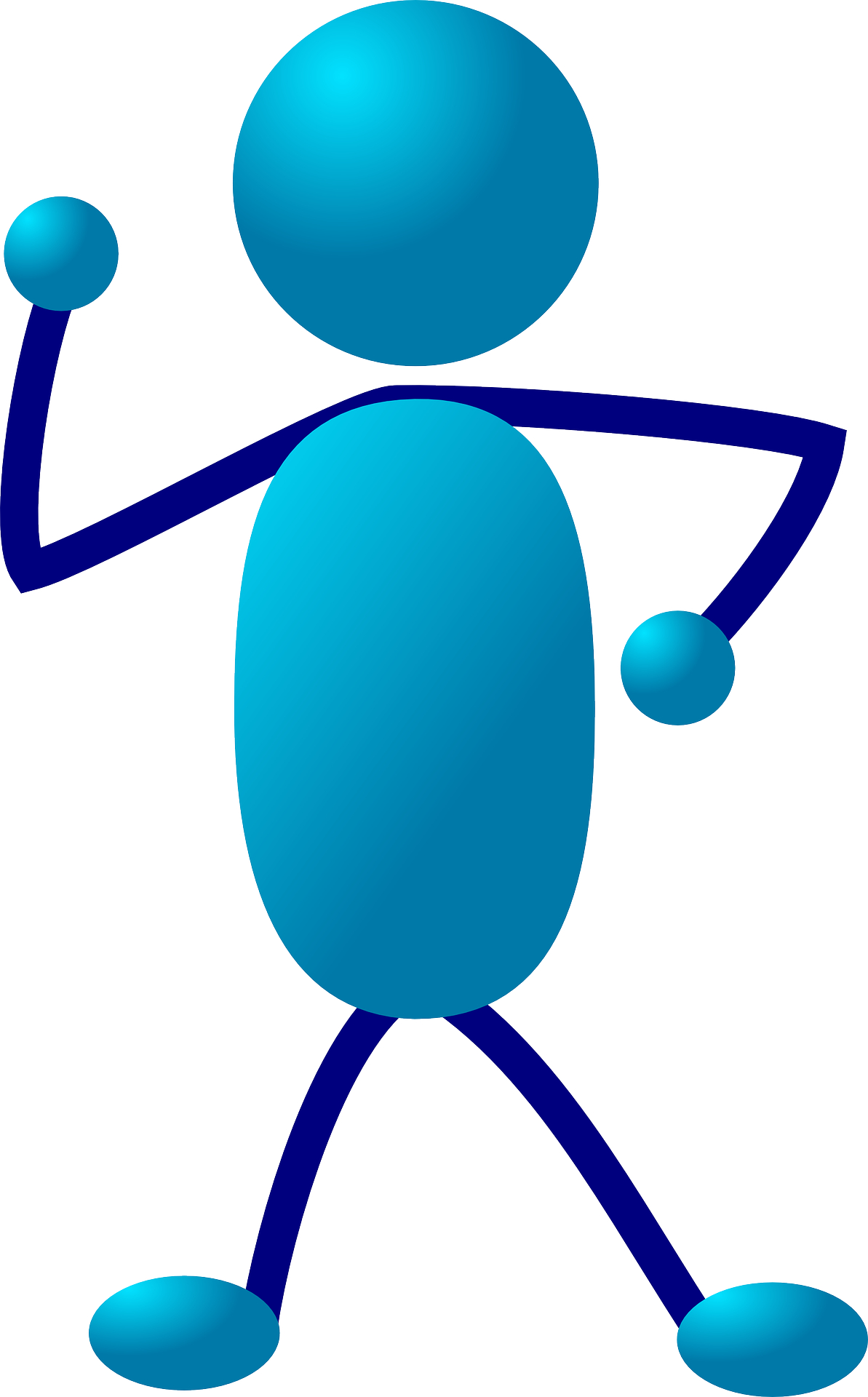 Blue cartoon walking people,stick figure vector