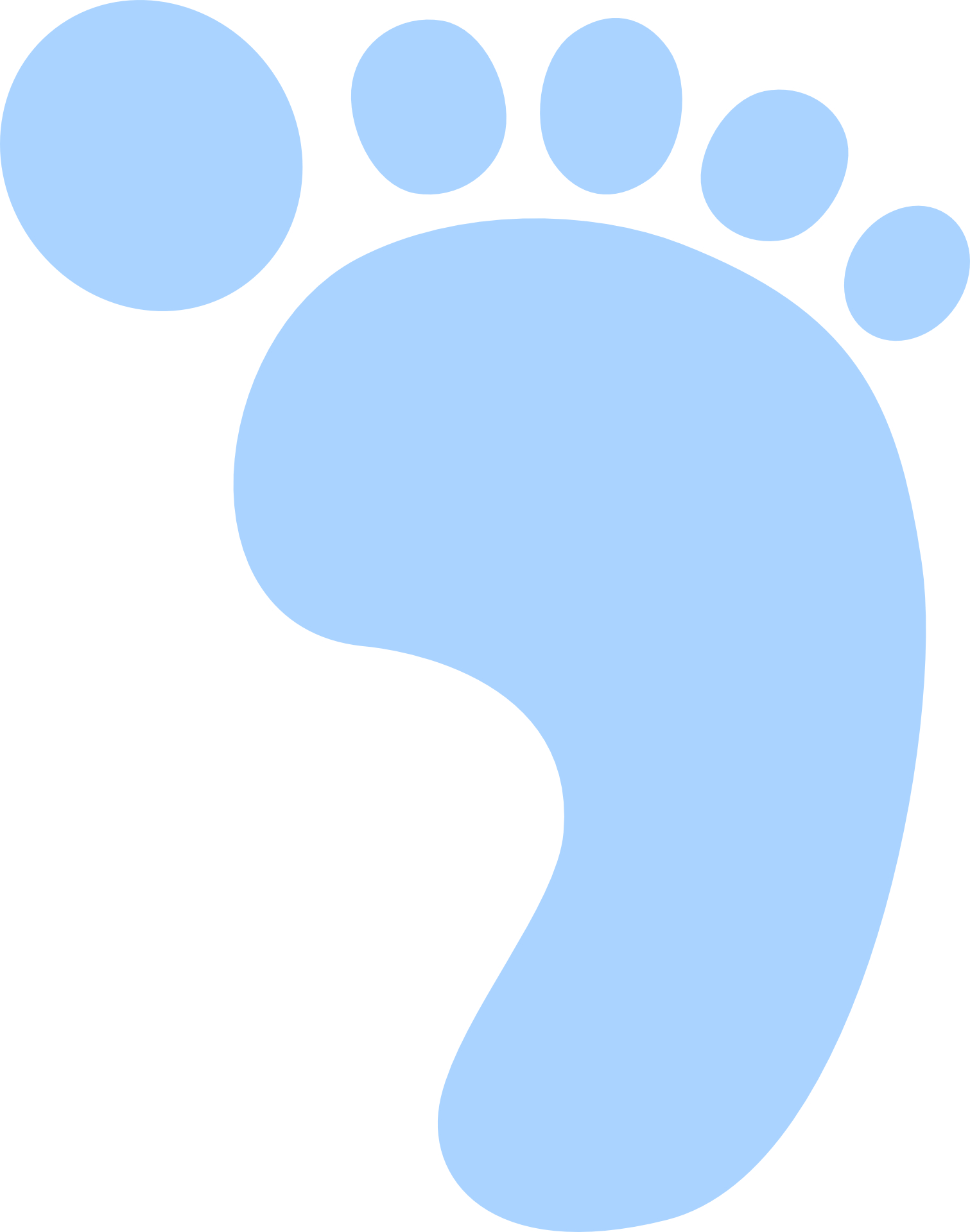 Blue footprint,cartoon vector